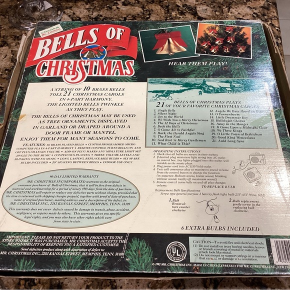 Mr. Christmas Bells of Christmas Lighted Musical Bells - - Picture 3 of 6